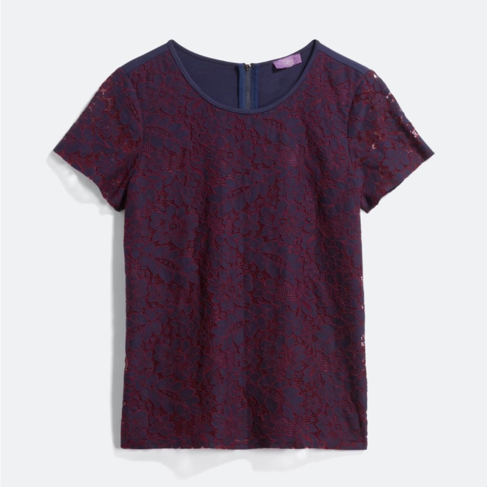 Market & Spruce Hans Crochet Front Top EUC
